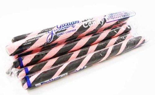 Blackberry Pink & Black Old Fashioned Hard Candy Sticks: 10 Count (individually Wrapped) logo
