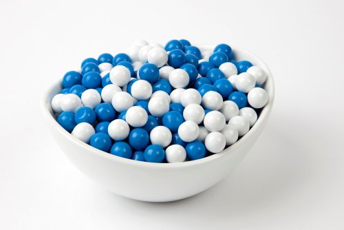 Blue and White Sixlets (10 Pound Case) logo