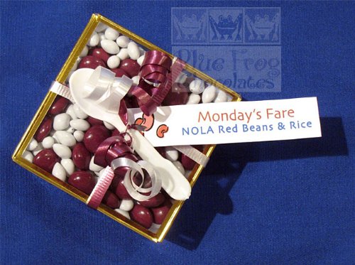 Blue Frog Chocolate Red Beans and Rice Gift Box logo