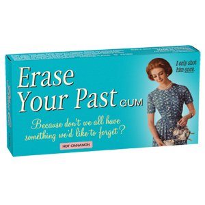 Blue Q Gum Erase Your Past logo