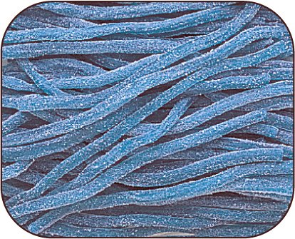 Blue Raspberry Sour Licorice Straws Candy 1 Pound Bag logo