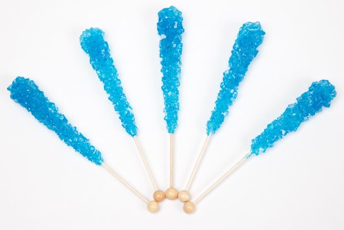 Blue Raspberry Wrapped Rock Candy Sticks (10 Pieces) logo