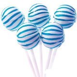 Blue & White Sassy Spheres Striped Suckers Blueberry Flavored 1 Pound logo