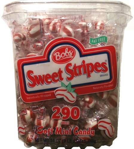 Bobs Sweet Stripes 290 Pieces Soft Mint Candy 51oz Tub logo