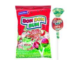 Bon Bon Bum Watermelon Lollypop Gum Filled 24 Count logo