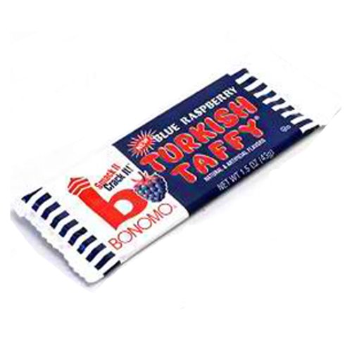 Bonomo Blue Raspberry Turkish Taffy Candy Bars 24 Count logo