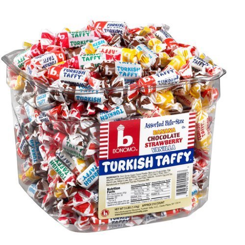 Bonomo Turkish Taffy Assorted Twists Bulk Tub, 216 Count logo