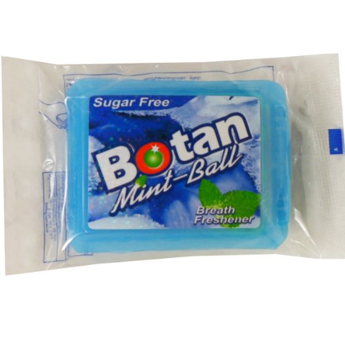 Botan Mint Ball Breath Freshener Triple Action Sugarfree Net Wt 5 G ( 25 Pellets ) X 2 Boxes logo