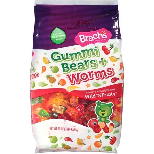 Brach’s, Gummi Bears & Worms, Wild n Fruity, 48oz Bag (Pack of 2) logo