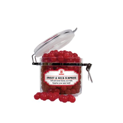 Bradley Sweet & Sour Cherry Surprise Small Round Canister ‘official Logo’ logo