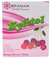 Branam Oral Health Smile Savors Xylitol Gum Bingo Berry — 12 Packs logo