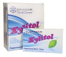 Branam Oral Health Smile Savors Xylitol Gum Peppermint Kiss — 12 Packs logo