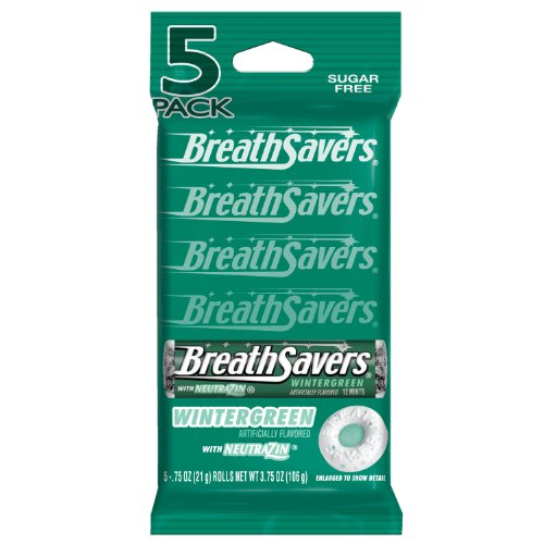 Breath Savers Mints, Wintergreen, 5-count Packages (Pack of 15) logo