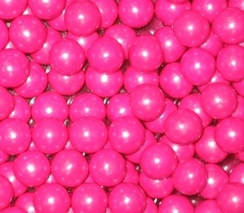 Bright Pink Shimmer Sixlets Candy 1lb Bag logo