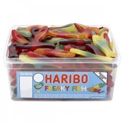 British Retro Sweets Haribo Freaky Fish 120 Pieces logo