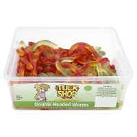 British Retro Sweets Tuck Shop Double Headed Worms 120 Pieces logo