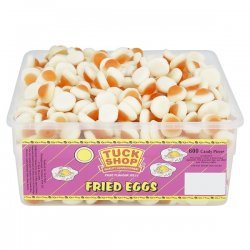 British Retro Sweets Tuck Shop Fried Eggs 120 Pieces logo