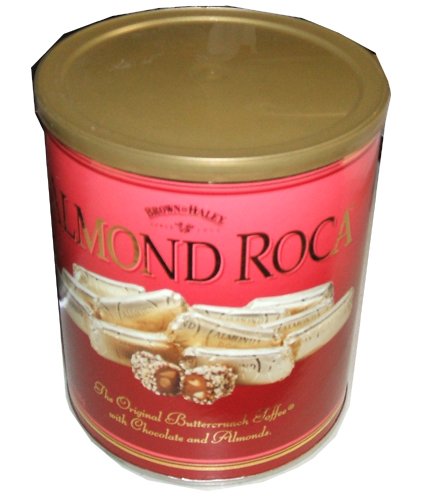 Brown and Haley Almond Roca Buttercrunch Toffee 29oz./822g Gift Cannister logo