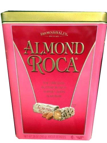 Brown and Haley Almond Roca Buttercrunch Toffee With Almonds 28 Ounce Gift Cannister logo