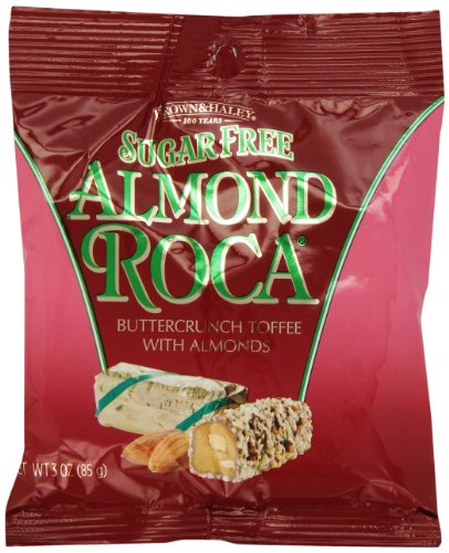 Brown & Haley Sugar Free Almond Roca, Buttercrunch Toffee Clip Strip, 3 ounce Bags (Pack of 6) logo