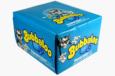 Bubbaloo Peppermint Bubble Gum 60 Piece Box logo