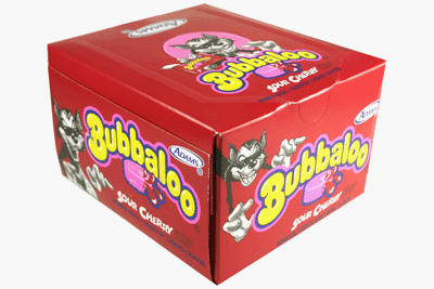 Bubbaloo Sour Cherry Bubble Gum 60 Piece Box logo