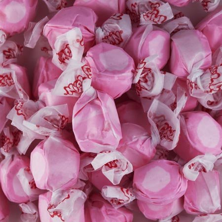 Bubble Gum Flavored Taffy Town Salt Water Taffy 2 Pound logo