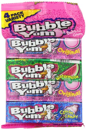 Bubble Yum Gum, 4-flavor Variety Pack, 5-piece Packages (Pack of 15) logo