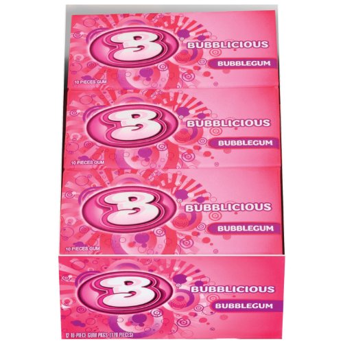 Bubblicious Bubble Gum, Big Pack, 10-piece Packs (Pack of 24) logo