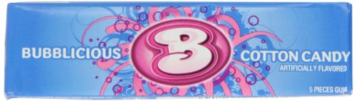 Bubblicious Bubble Gum Cotton Candy, 5-count (Pack of 18) logo