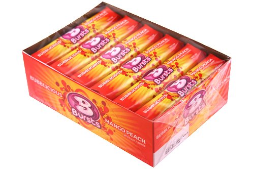 Bubblicious Bursts Mango Peach Gum 12 – 7 Piece Packs logo