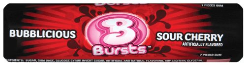 Bubblicious Bursts Sour Cherry, 7-count (Pack of 12) logo