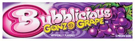 Bubblicious Gonzo Grape, 5-count (Pack of 18) logo