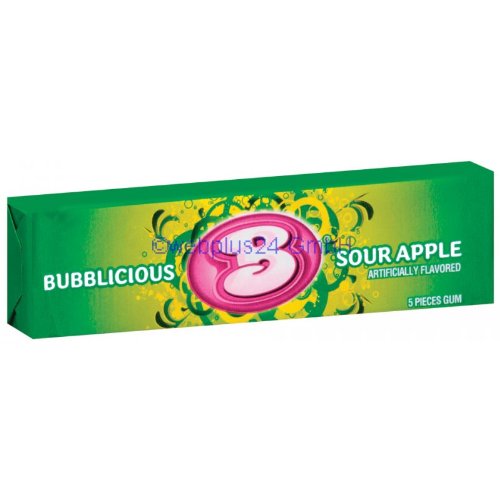 Bubblicious Sour Apple, 18-count Packages logo