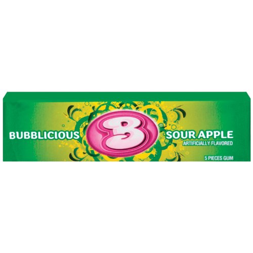 Bubblicious Sour Apple, 5-count (Pack of 18) logo