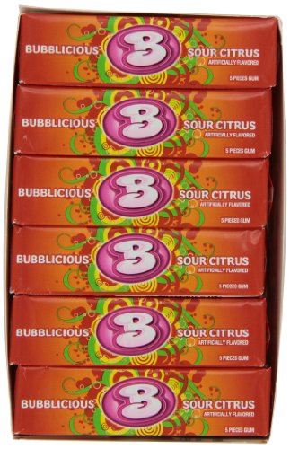 Bubblicious Sour Citrus, 5-count (Pack of 18) logo