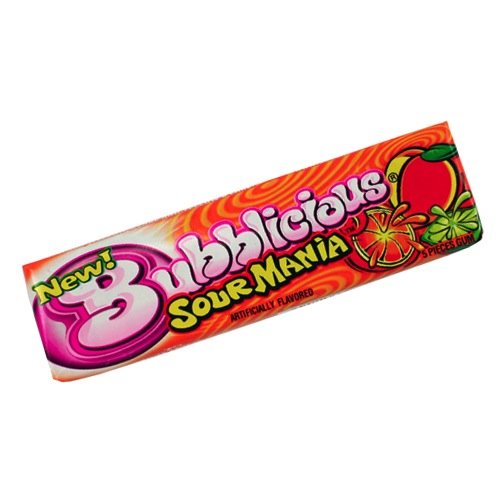 Bubblicious Sour Mania Bubble Gum By Cadbury Adams – 5 Sticks / Pack logo