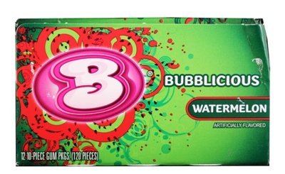 Bubblicious Watermelon Artificaially Flavored Gum – 12 Packs Of 10 Pieces ( 120 Pieces Total ) logo