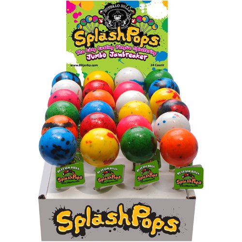 Buffalo Bills Splashpops (24 Assorted Jumbo Jawbreaker Lollipops Per 3.45-lb Box) logo