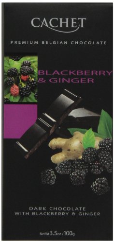 Cachet Dark Chocolate With Blackberry & Ginger, 3.5 ounce Bars (Pack of 6) logo