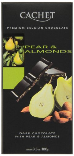 Cachet Dark Chocolate With Pear & Almonds, 3.5 ounce Bars (Pack of 6) logo