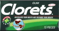 Cadbury Adams Clorets Gum Peppermint-12 Each X15 Sticks logo