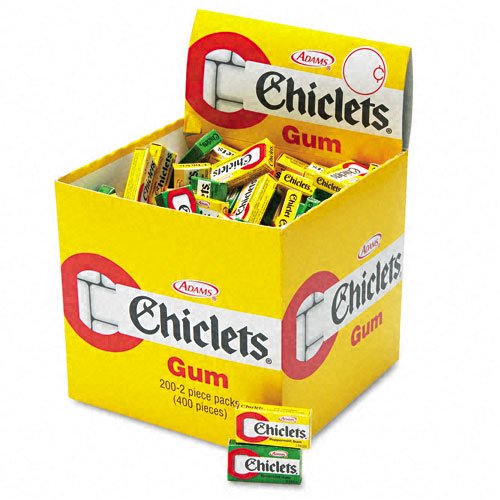 Cadbury Adams Products – Cadbury Adams – Chiclets Chewing Gum, Peppermint Or Spearmint, 2 Pieces/pack, 200 Packs/box – Sold As 1 Box – Delightful Candy-coated Gum In Two Flavors. – Two Pieces Of Spearmint Or Peppermint Flavor Gum Per Pack. – Assorted Packs Per Box. logo