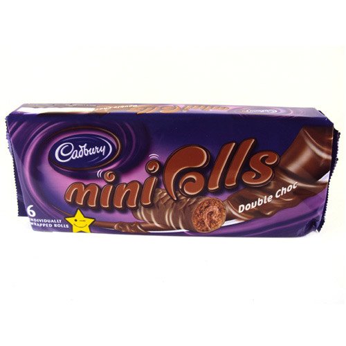 Cadbury Double Chocolate Mini Rolls 6 Pack 150g logo