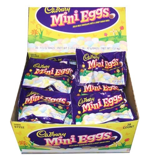 Cadbury Mini Eggs Easter Candy Chocolate Gift Thirty Six 2.2 Ounce Bags logo