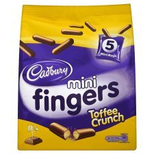 Cadbury Mini Fingers Toffee Crunch 5 X 22g logo