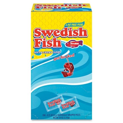 Cadbury Swedish Fish Soft Candy – Individually Wrapped – 46.5 Oz – 240 / Box logo