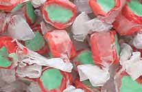 Candy Apple Red & Green Gourmet Salt Water Taffy 1 Pound Bag logo