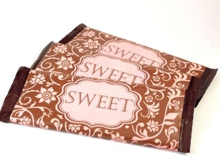 Candy Bar Wrapper Labels – Hannah Floral Pink and Chocolate Brown (set Of 24) logo