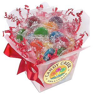 Candy Creek Fruit Lollipops In A Festive Carry Out Gift Box logo